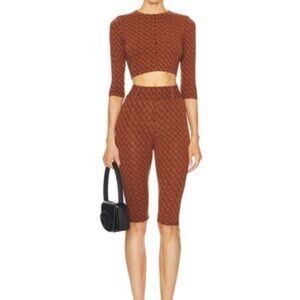 MIAOU brown monogram capri set